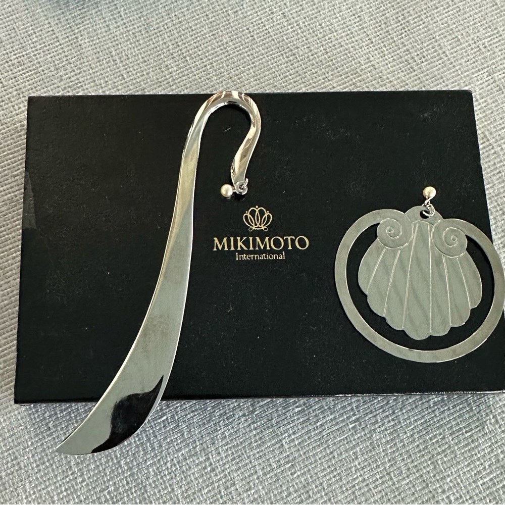 ❣️MikiMoto shell bookmark and binder bookmark / letter opener with Akoya Pearl